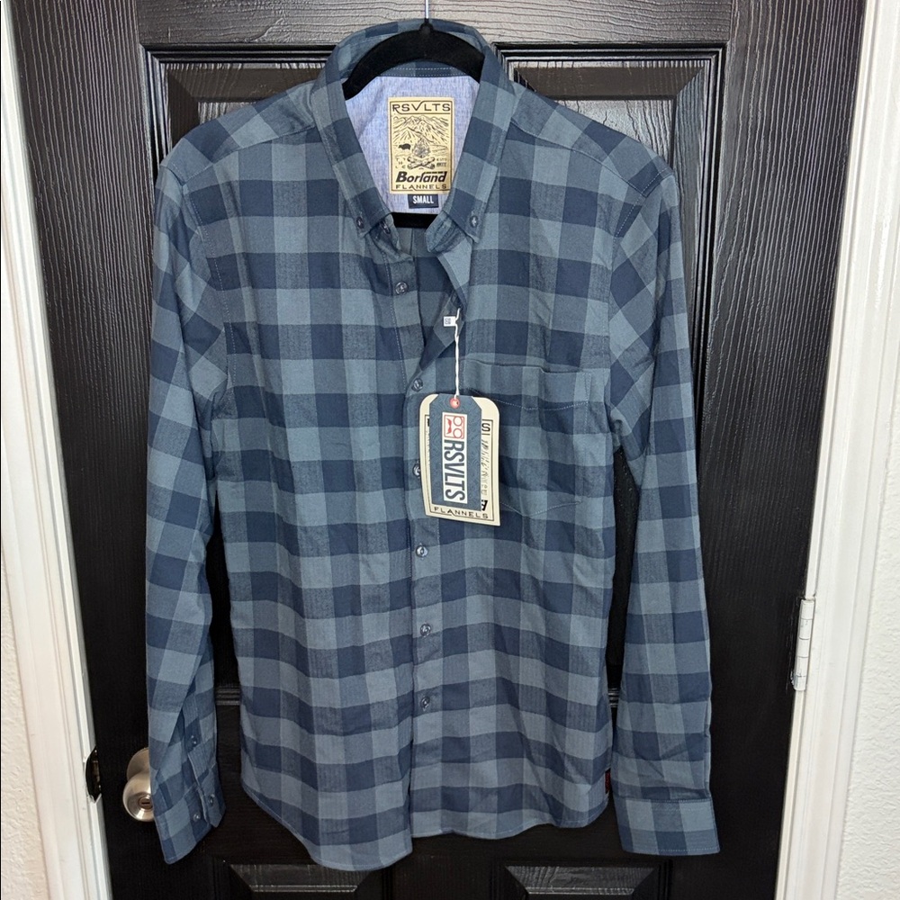 RSVLTS Blue Checkered Casual Button Down Shirt